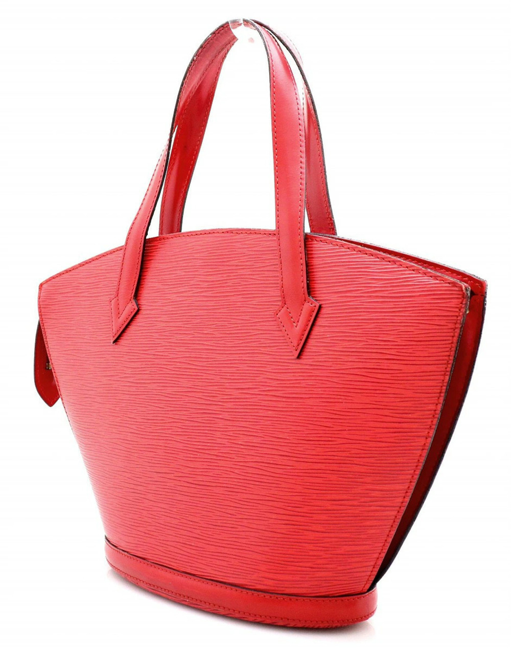 Louis Vuitton Epi Bag Saint Red Shoulder Handbag Castilian Jacques u Tote